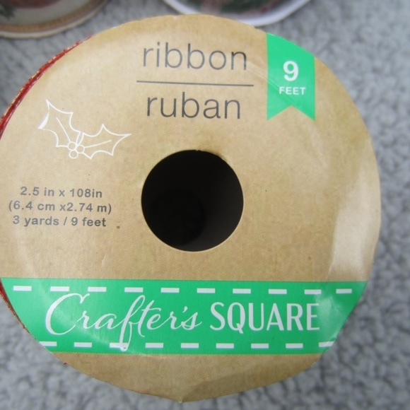 Christmas Ribbon Rolls Lot of 10 Crafts Holiday DIY Sewing Wrapping Gifts Bows N - Picture 9 of 15